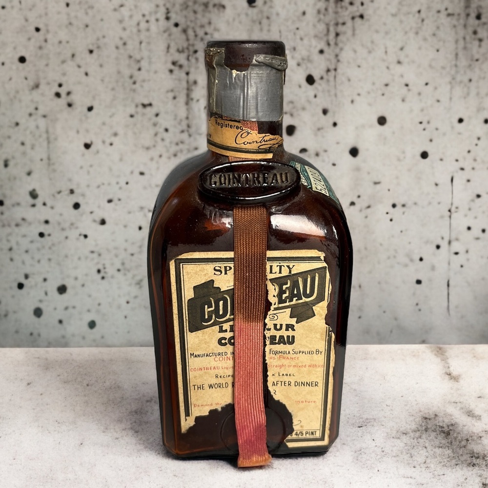 Vintage Amber Glass Bottle 60s MCM